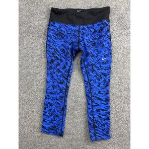 Nike Pants Womens Small Blue Black Dri Fit Running Capri Leggings Athletic